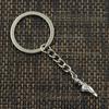 Fashion 30mm Key Ring Metal Key Chain Keychain Jewelry Antique Bronze Silver Color Plated Ballet Shoes 23x6x4mm Pendant