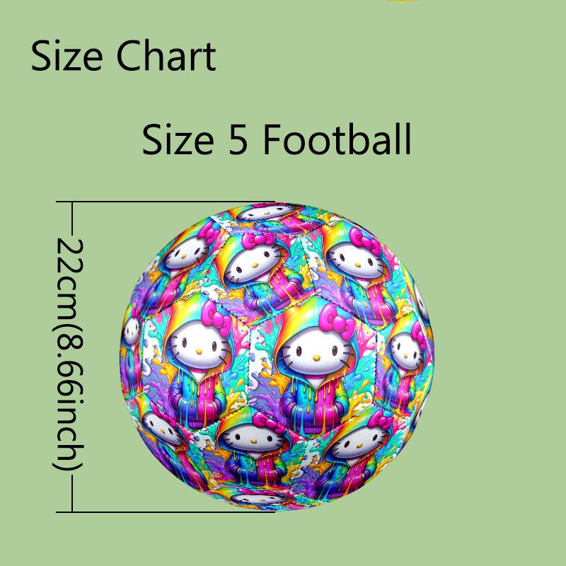 Size 5 Soccer Ball - Outdoor Sport Football with Hello Kitty Pattern, Ideal Gift for Birthdays, Christmas, Father's Day, Graduation