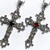 Punk Crystal Big Cross Pendant Necklaces for Women Men Gothic Irregular Cross Clavicle Chain Necklaces Aesthetic Jewelry
