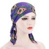 Woman Elastic Scarf Towel Hat Ladies Print Cashew Feather Cancer Chemotherapy Hat Bag Head Cap