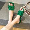 Ladies' Cool Slippers for Outdoor Wear In Summer 2025 Versatile Casual Simple Comfortable Pleated Flat Heeled One-piece Slippers