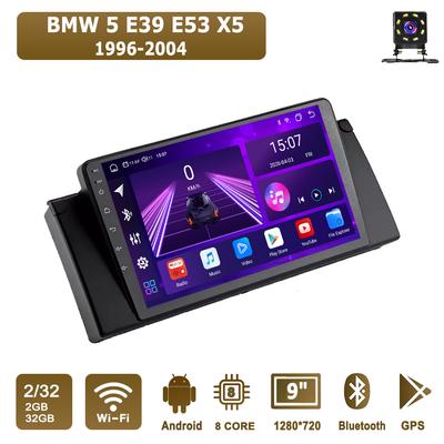 Автомобильная магнитола Android Car-Play для BMW 5 E39 E53 X5 1996-2004 Мультимедийный плеер Головное устройство Стерео Навигация GPS BT WIFI, 8 ЯДЕР ,2+32ГБ