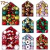 72pcs Christmas Tree Pendant Ornament Christams Party Decoration Christmas Ball