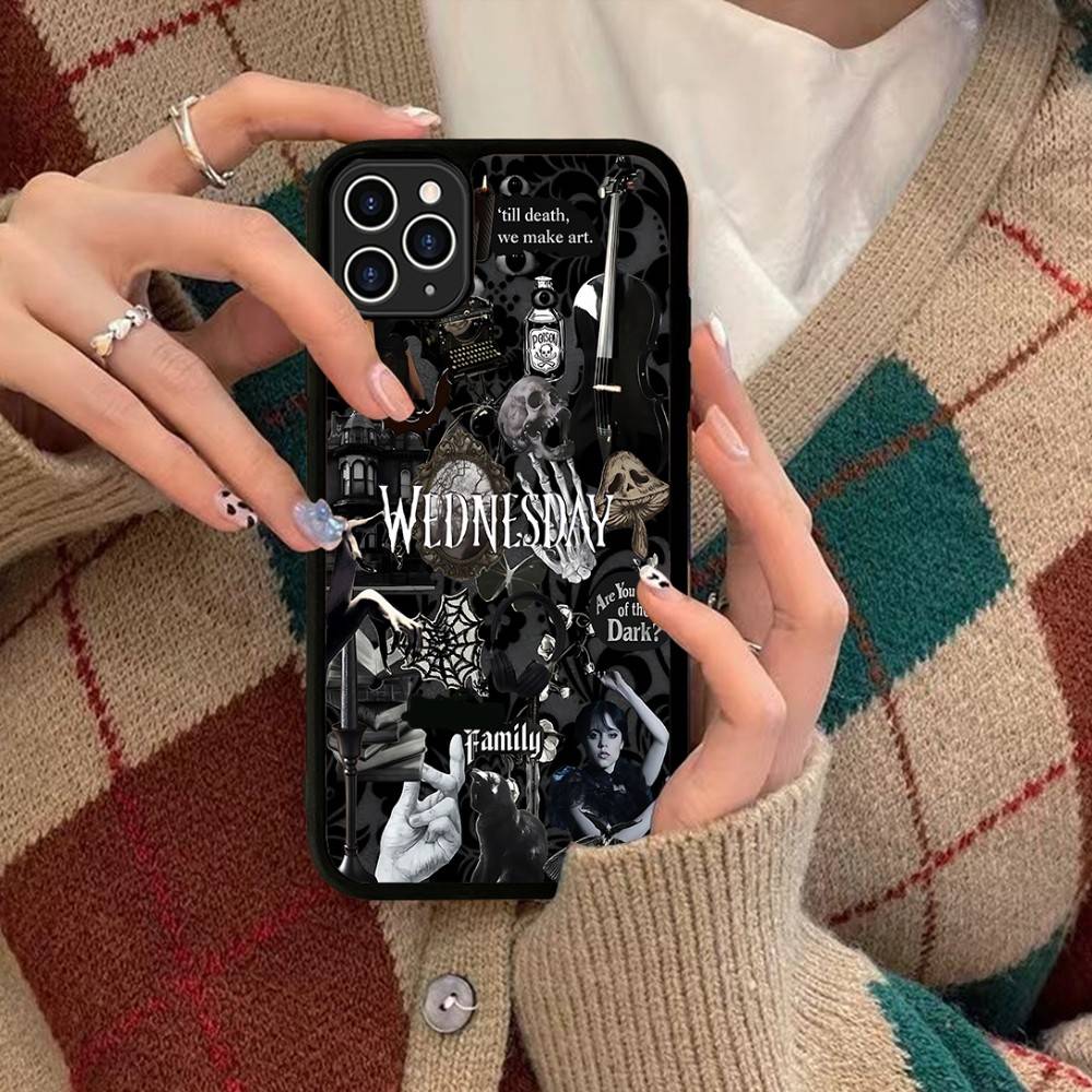 Чехол для телефона MOVIE W-Wednesday Для Iphone 16 15 14 13 12 11 Pro Max Plus Ударопрочный Жесткий Чехол из ТПУ+ПК