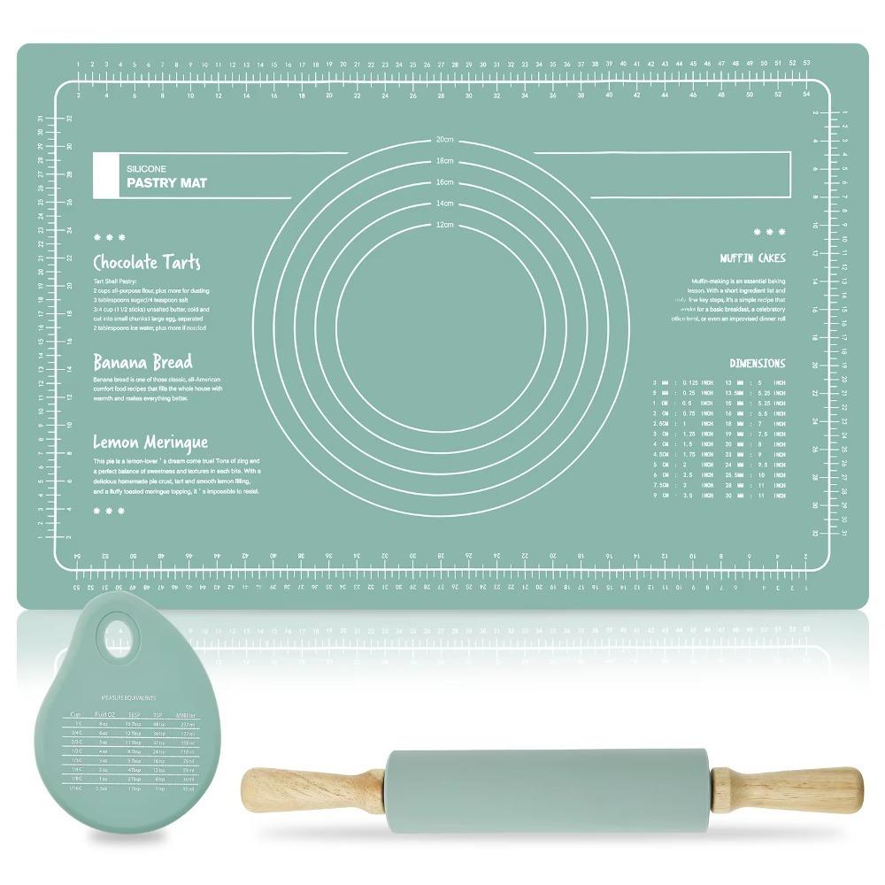 Жаростойкий коврик для раскатывания теста со шкалой, коврик для выпечки, коврик для кондитерских изделий, набор силиконовых подушечек для замешивания, торт