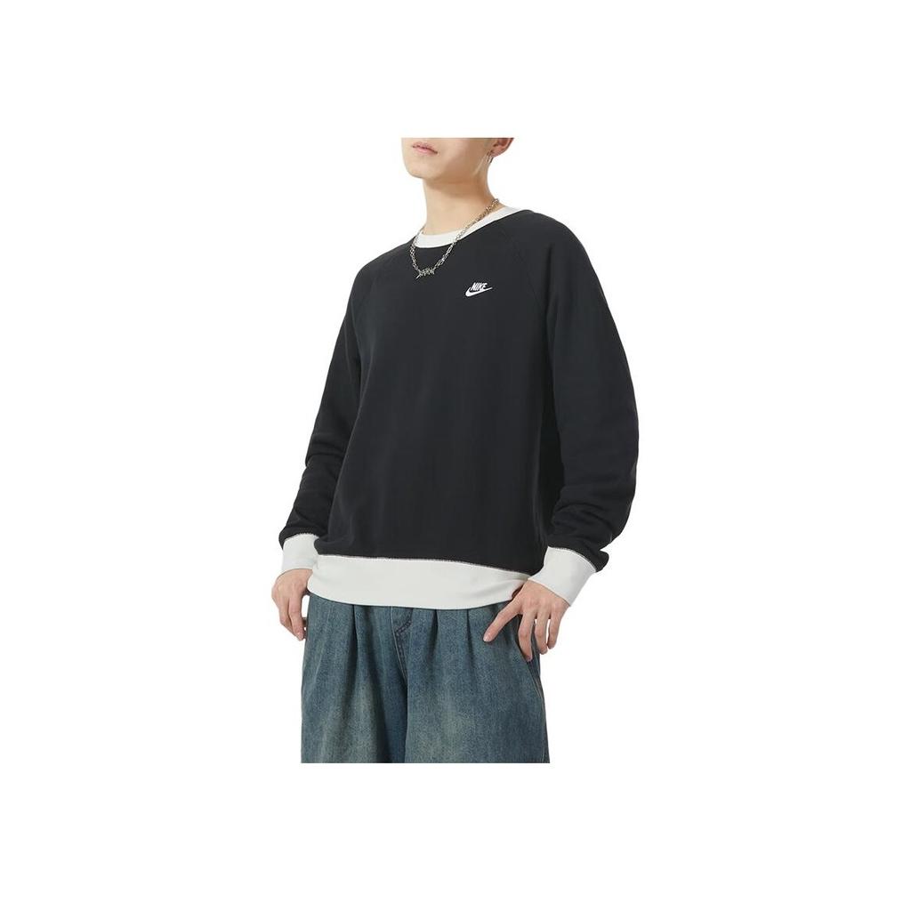 Nike Американский винтажный толстовка с круглым вырезом и рукавом реглан, мужские топы, черный цвет FV5379-010