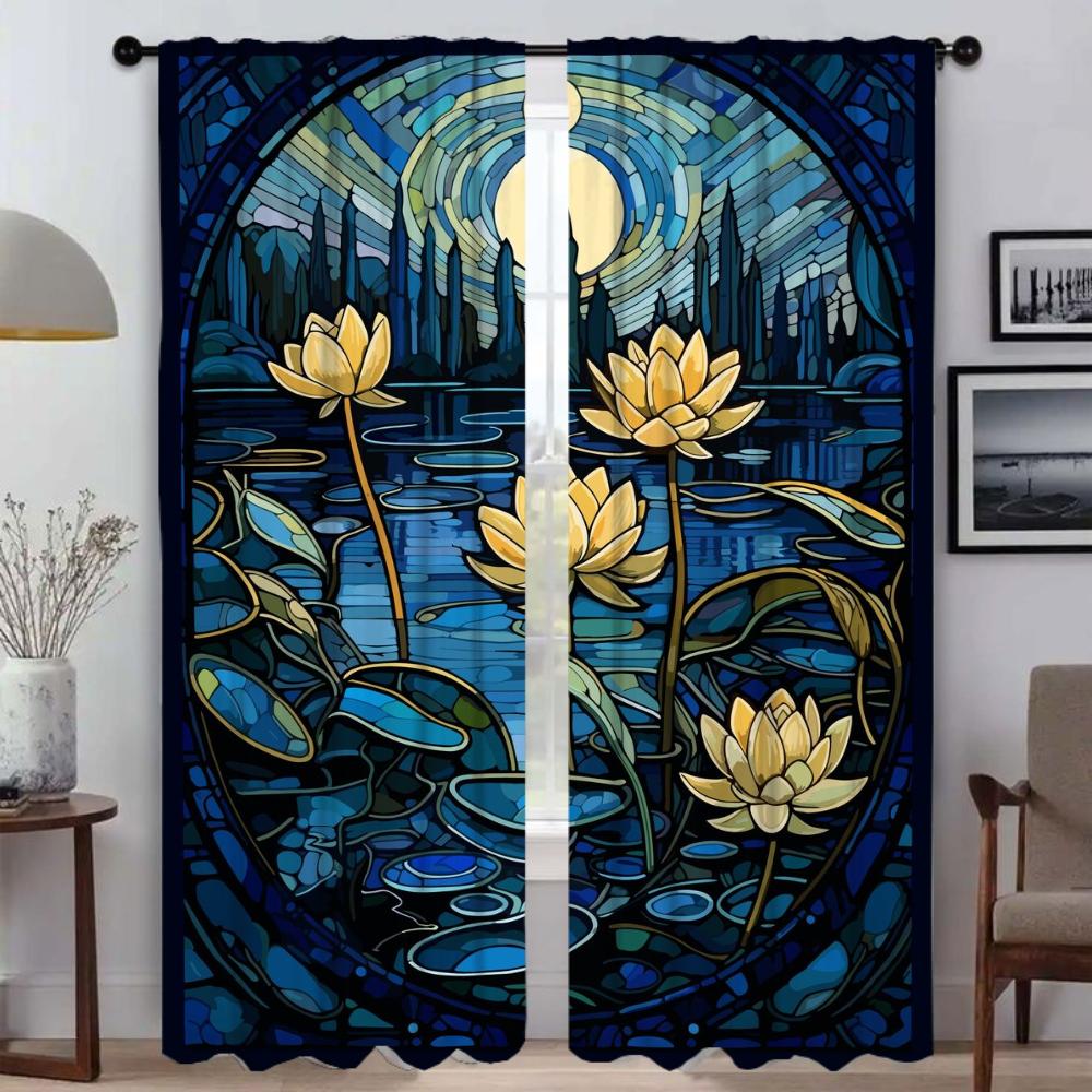 Цветочные противомоскитные шторы для гостиной, затемняющие шторы для комнаты, 2 панели, перегородка, украшение на Хэллоуин, шторы, кухня