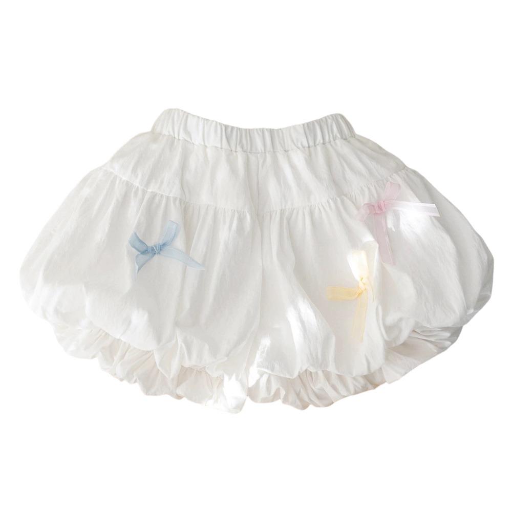 Elastic Waist Girls Shorts Bow Decorative Toddler Shorts Casual Summer Shorts  3-7 Years