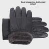 Unisex Sheepskin Motorcycle Gloves: Warm, Thick, Velvet-Lined for Winter