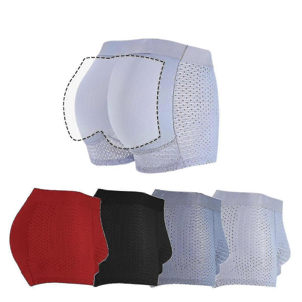Men Hip Butt Lifter Enhancer Briefs Padded Boxer Underwear-Blue-XL