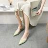 Baotou Sandals for Women In Summer, Simple Pointed Square Heel Sandals for Women In High Heels, Slim Strap Fashion, Women's Singles Shoes