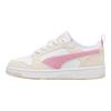 Puma Rebound V6 Lo Удобные детские кроссовки для скейтбординга с круглым носком и низким верхом Бело-розовые 398722-01
