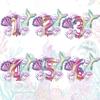 7Pcs/set Mermaid Party Number Balloons Gradient Color Number Foil Balloon Kids Little Mermaid Theme Birthday Baby Shower Party Decorations