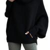 High Neck Women's Solid Color Knitted Sweater Fashion Pullover Lantern Loose Long Sleeve Casual Sweater