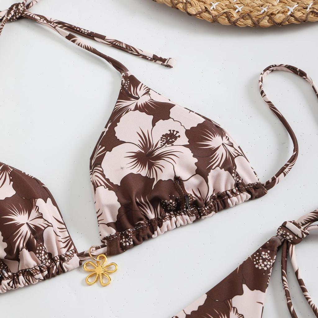 2025 Euro-American New Style Lace-Up Backless Sexy Split Bikini Swimsuit for Women