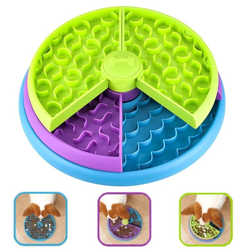 Interactive Dog Puzzle Feeder Toy Slow Eating Bowl with Detachable Layers Enrichment Game for Anxiety Relief and Mental