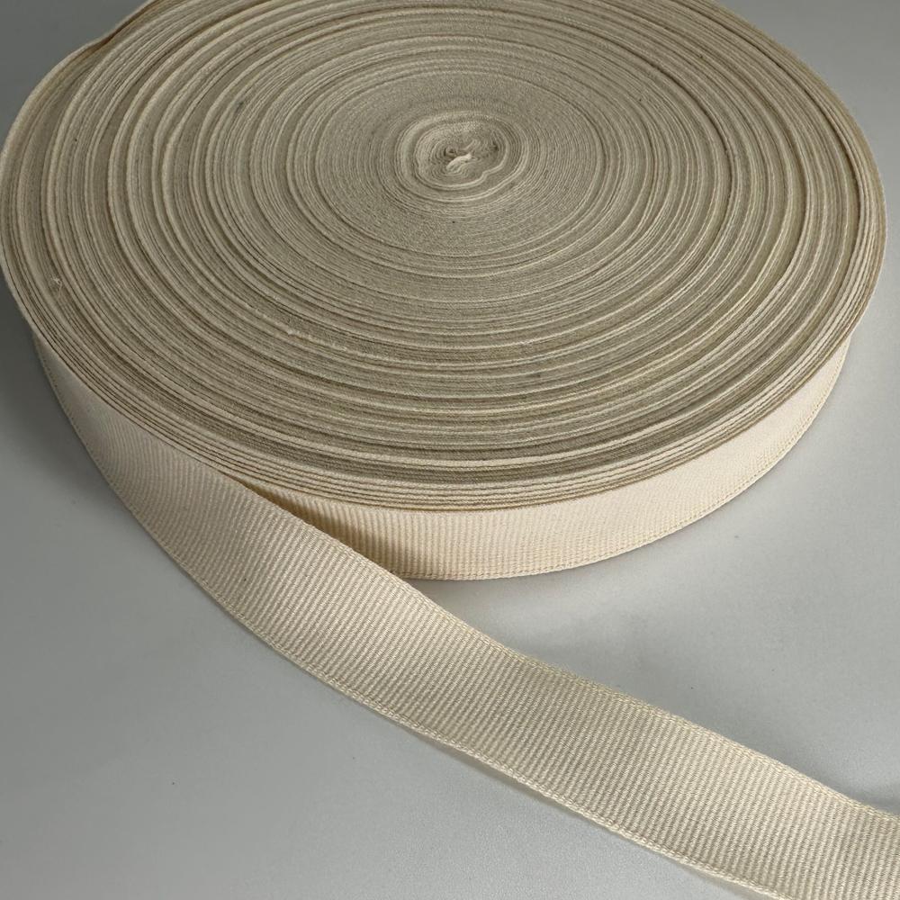 Gift Packaging Ribbon 50m Long and Wide Ivory Color Encrypted Ribbed Ribbon Beige High-end Horizontal Woven Ribbon 2cm 3cm 4cm 5cm Threaded Tape