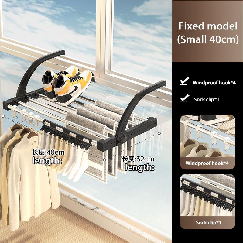 Многофункциональная выдвижная вешалка для сушки одежды, подвесной органайзер для окна, стойка для хранения, для балкона, для проветривания полотенец, одежды, обуви