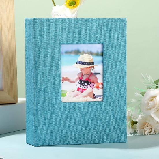 Slip-in Photo Album Linen Cover 28 Pages 56 Pockets 4x6-Inch Wedding Travel Baby Shower Kids Family Anniversary Picture Collection Book
