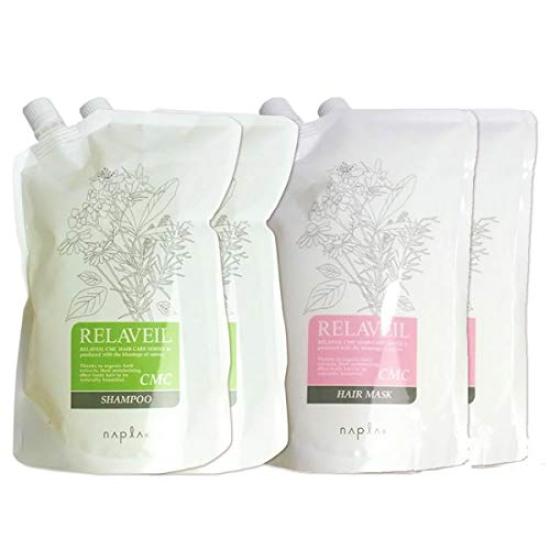 Napura Lilabel CMC Шампунь, 1000 мл, 2 шт. Маска для волос, 1000 г, 2 шт., сменный набор +