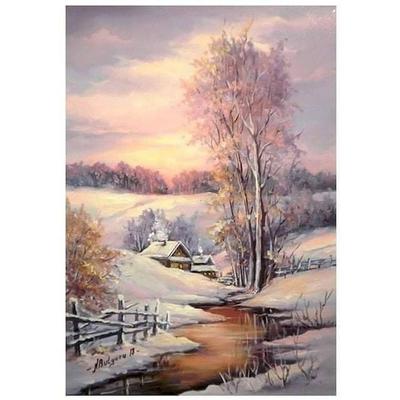 Рамка из цельного дерева Gatyztory, рамка для рисования по номерам, снежный пейзаж, ручная роспись, картина маслом, холст, раскраска, Настенный декор