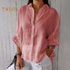 Женская повседневная рубашка с лацканами, однобортная рубашка с рукавом 3/4, однобортная рубашка с разрезом сзади и галстуком-бабочкой, одноцветная рубашка, уличная одежда
