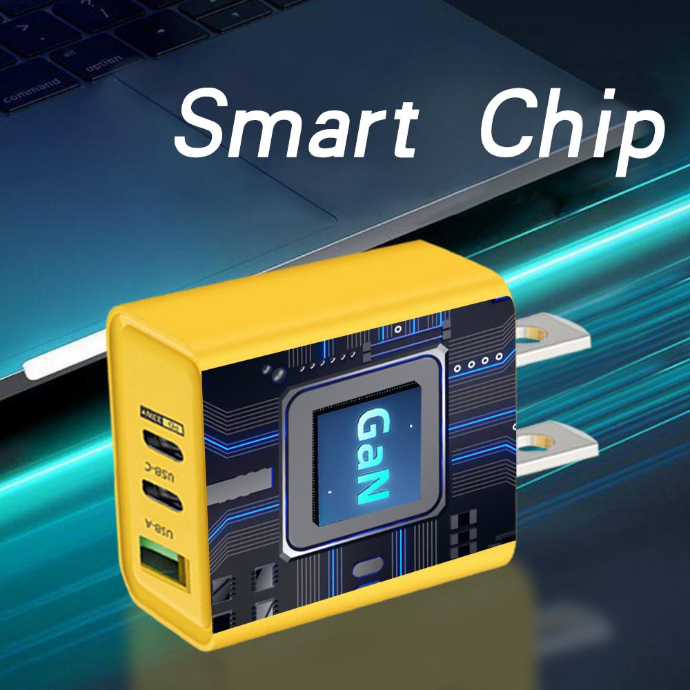 Total 65W GaN USB Charger Fast Charging Type C Mobile Phone Adapter For iPhone Quick Charge 3.0 EU/US Plug Wall Charger