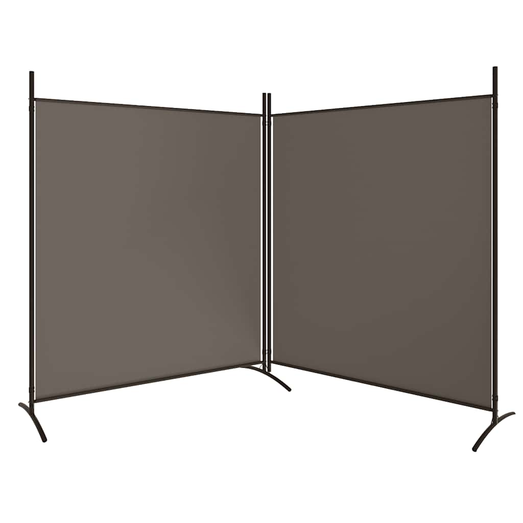 2 Piece Anthracite Folding Screen 348 x 180 cm Fabric
