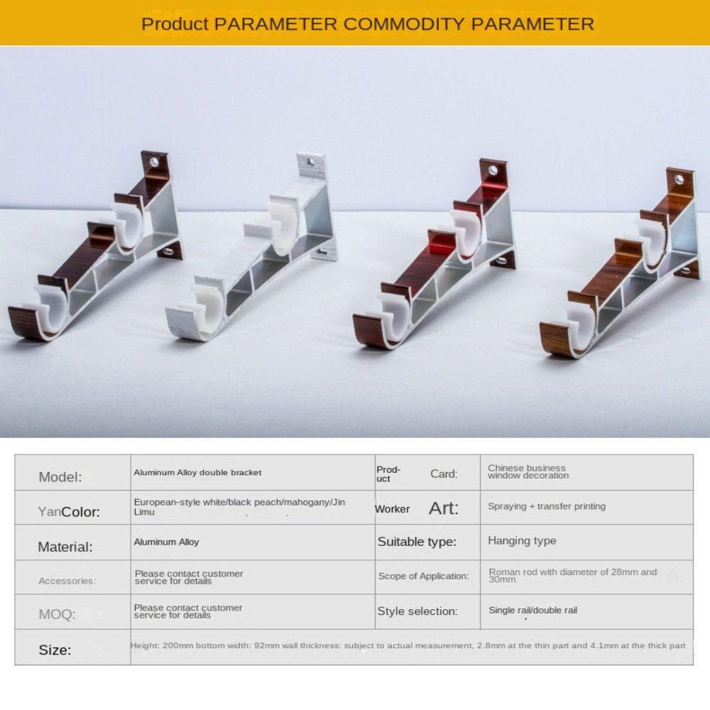 Hang Curtain Rod Holders Metal Double Rod Bracket Window Hardware Holder Double Curtain Rod Bracket