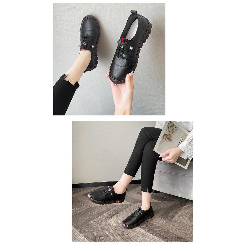 Large Size Spring and Summer Cow Tendon Soft Soled Mom Shoes, Women's Casual Versatile Single Shoes