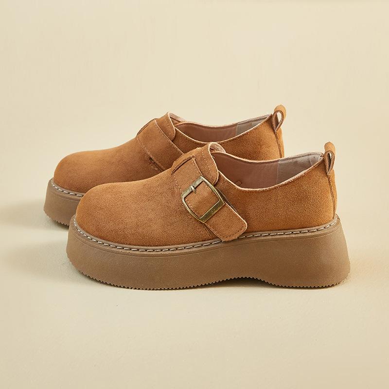 Осенне-зимние Birkenstocks на толстой подошве, новые повседневные теплые хлопковые туфли на подошве-кексе
