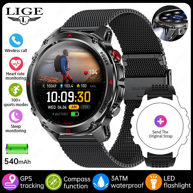 Новые Профессиональные Спортивные Умные Часы GPS Трек Outdoor RIDE Run Компас Высотомер 3ATM Фитнес Браслеты 540 мАч Часы