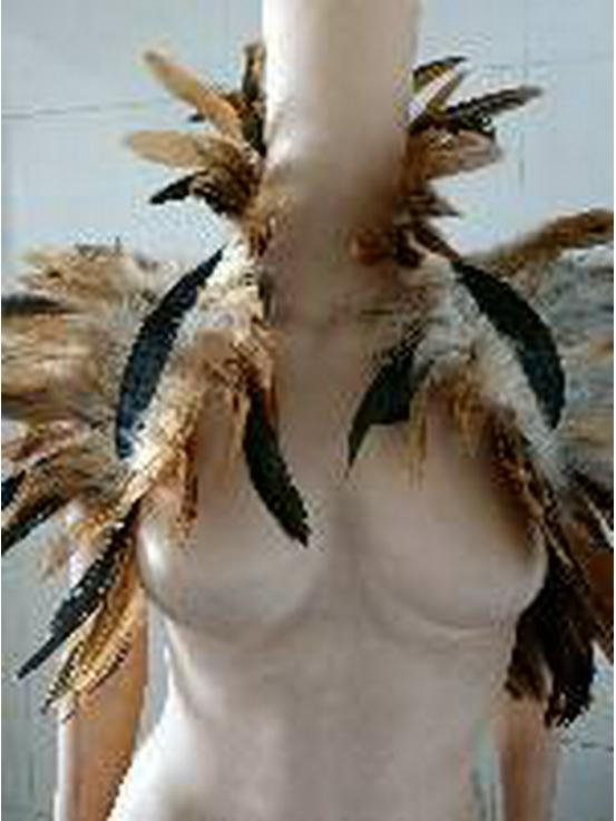 Шоу-накидка из перьев: Элегантный жилет с искусственным воротником и комплект со шарфом