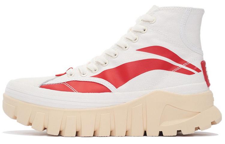 Li Ning Текстиль с волнистым рисунком, кожаная амортизация, нескользящая, износостойкая, увеличивающая рост, высокие, повседневная обувь AZGS090-1