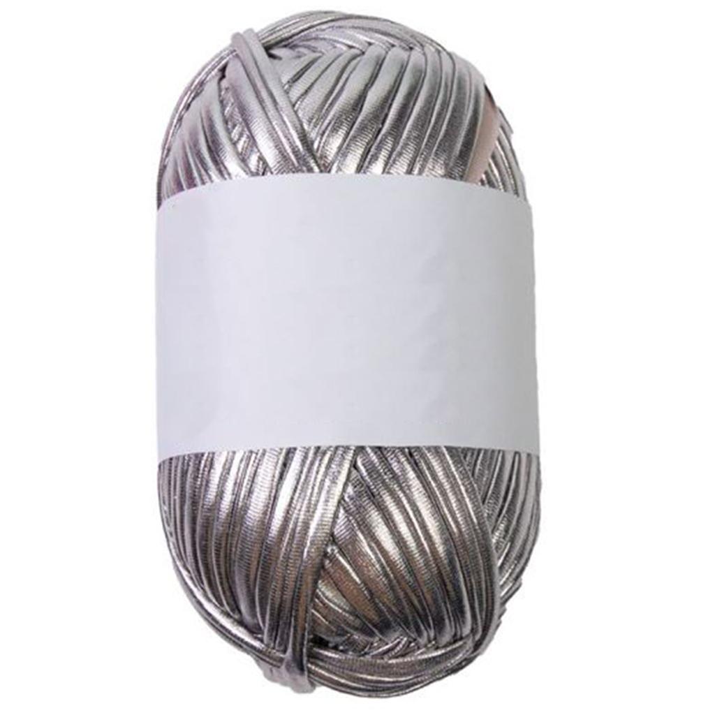 43.74yd Metallic Tshirt Yarn Fabric Cloth Knitting Yarn for Handmade Bag Purse Wallet Blanket Cushion Mug Pad Crocheting