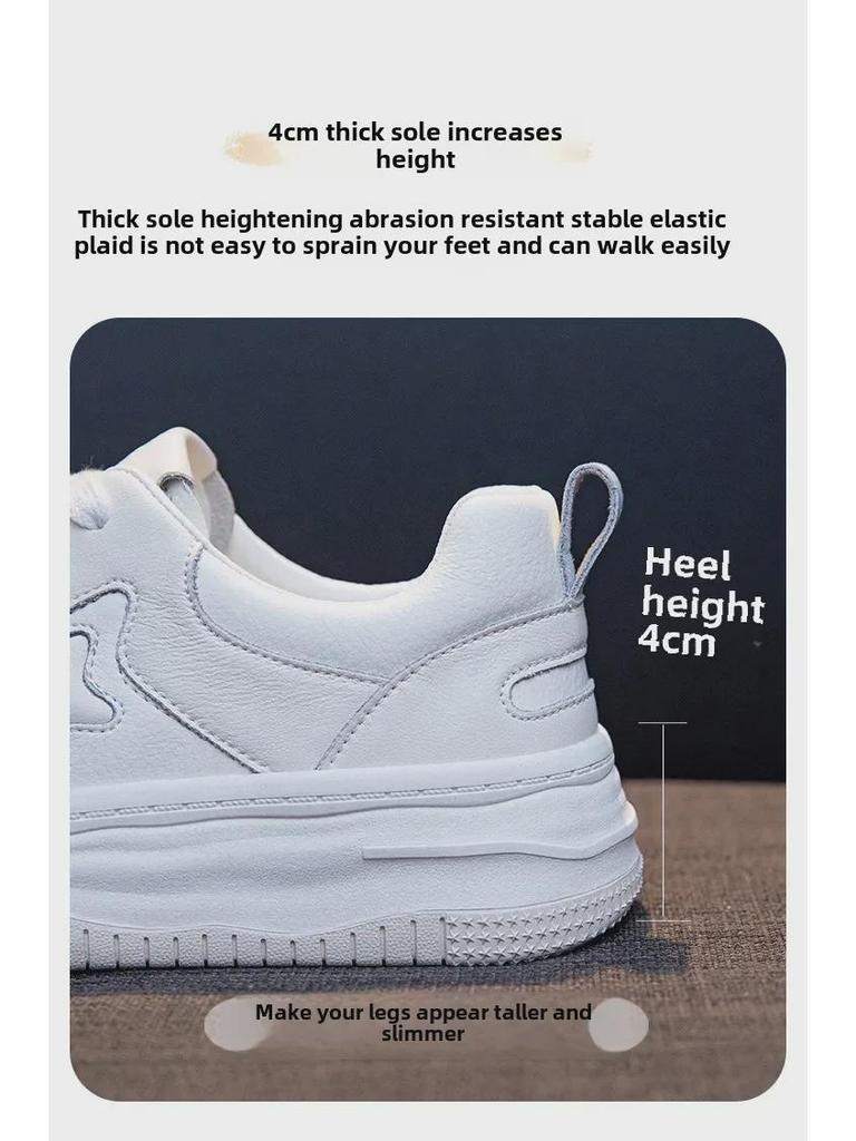 Star Women's White Genuine Leather Spring 2025 Lightweight Casual Fashion Sneakers