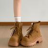 Fashion British Style Height Increase Women Ankle Boots Fashion Non Slip Ladies Platform Mordern Booties