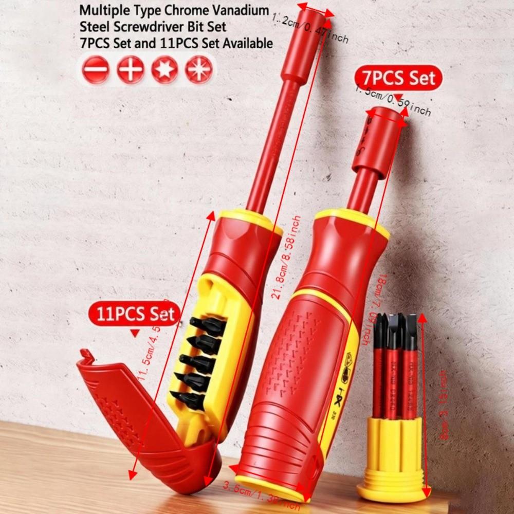 Interchangeable Bits Magnetic Screwdriver Set Magnetic Bit Tip Screwdriver Electrician Tools