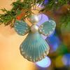 Angel Shell Ornament Christmas Tree Hanging Ornaments Sea-inspired Angel Decorations Handcrafted Seashell Angel Accents for Coastal Beach