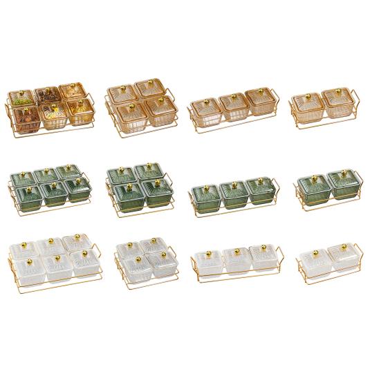 Поднос для орехов и конфет с крышками, фруктовая тарелка с пластиковым отделением, демонстрационная тарелка для закусок, раздельные сервировочные миски для закусок