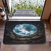 VIKAMA 3D Underwater Cave Waterfall Door Mat Non Slip Entrance Mat for Front Door Entryway Foyer Hallway Indoor Home Decor