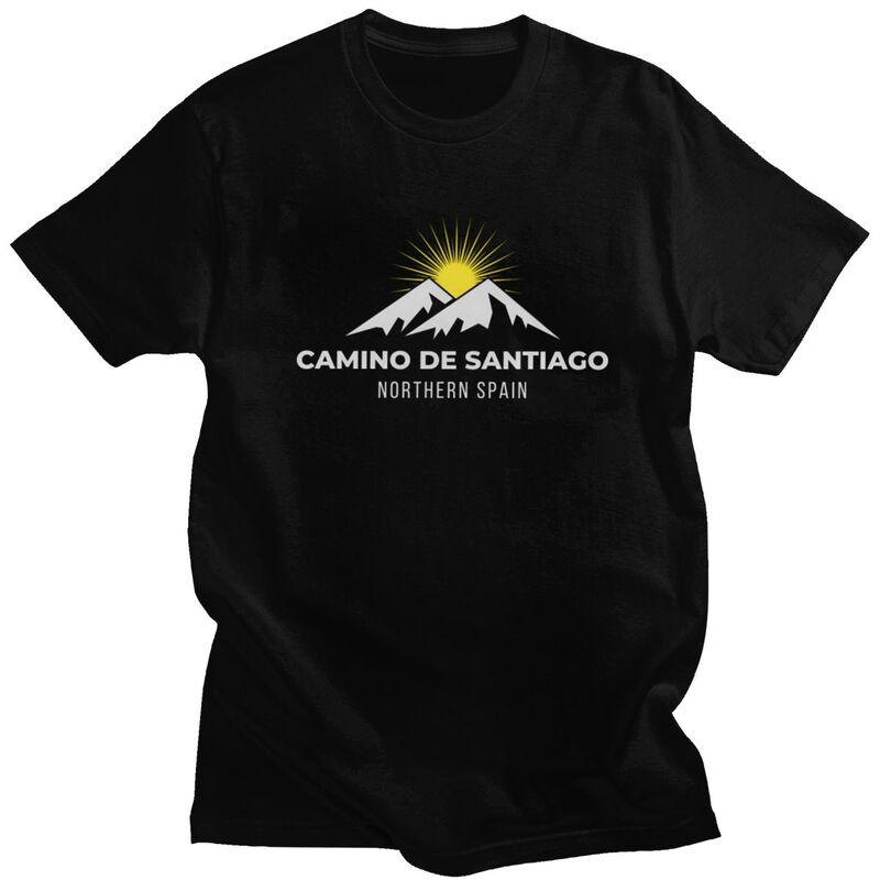 Мужская футболка на заказ «Buen Camino De Santiago» 100% хлопок, футболка для отдыха, с коротким рукавом, приталенная одежда, подарок