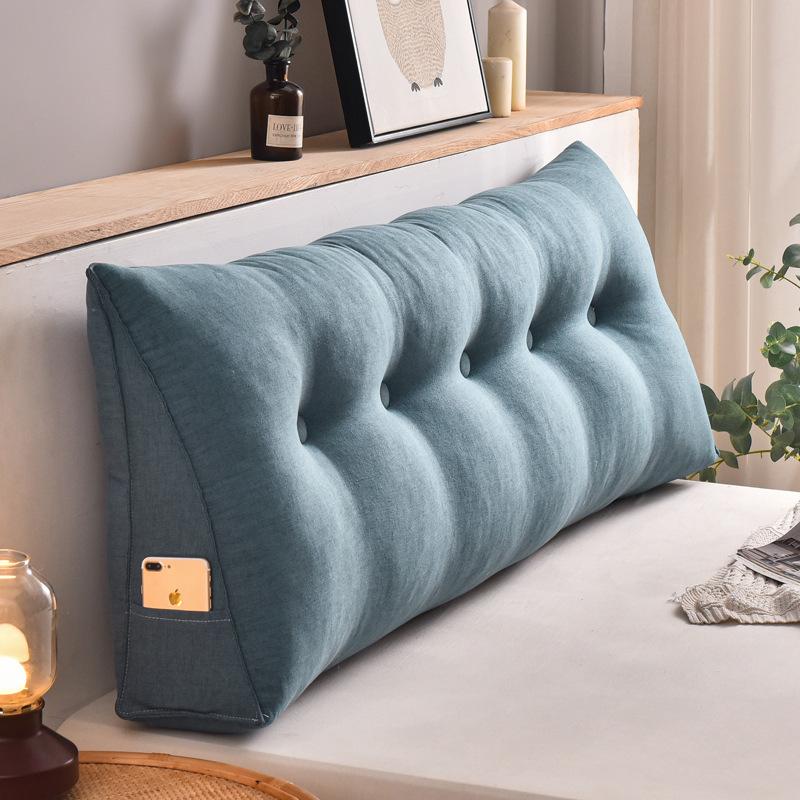 Headboard Cushion Triangular Long Pillow with Filler Reading Large Backrest Support Wedge Bed Daybed Comfort Rest Waist Pillow