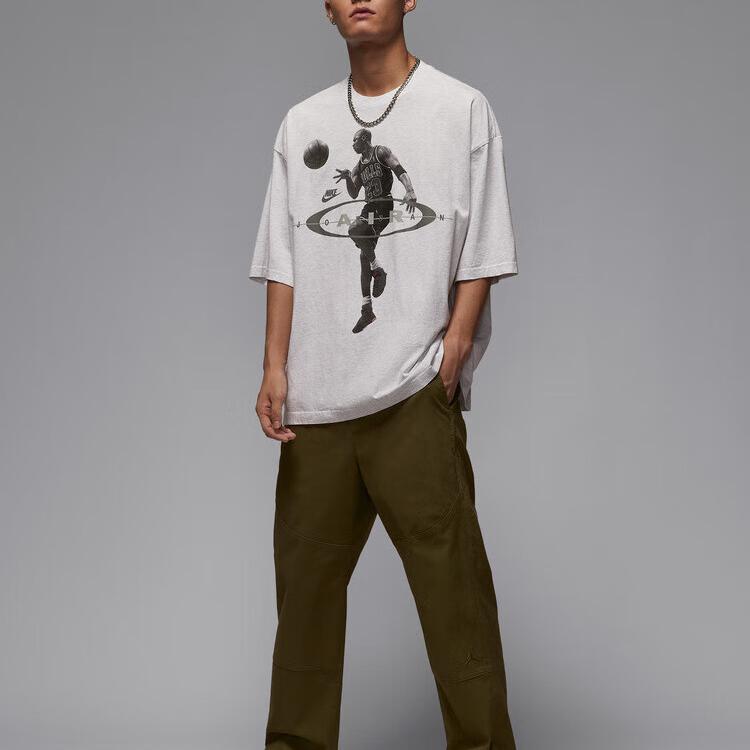 Jordan Переиздание Air Brk Crw Удобная футболка с коротким рукавом с надписью Мужские топы IF1805051