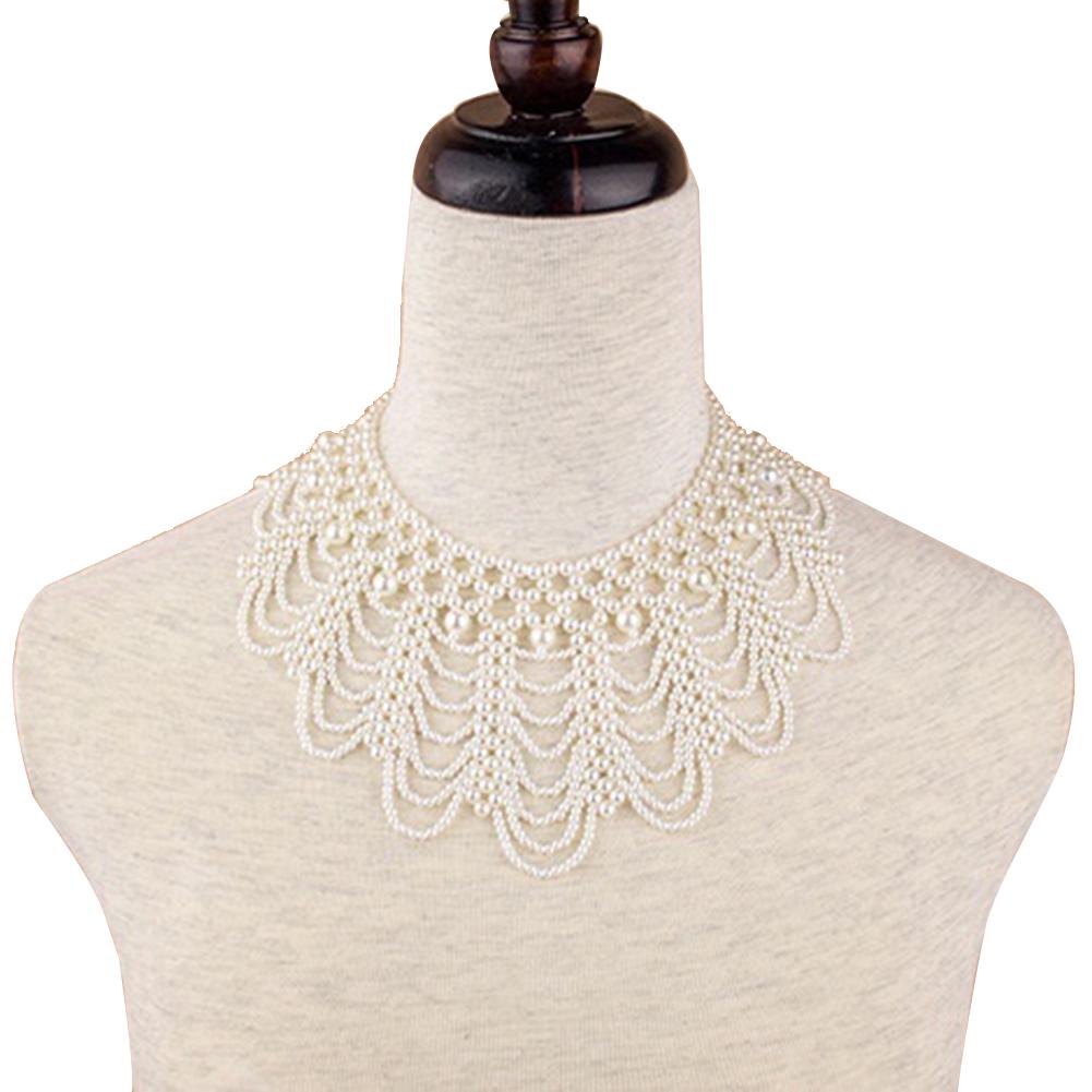 Pearl Necklace Hollowed Collar Elegant Imitation Statement MIT