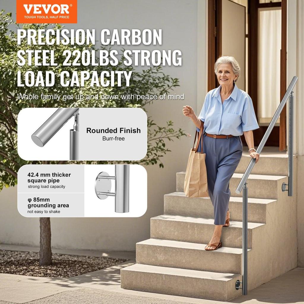 59 in Handrails for Outdoor Steps Staircase for Porch Deck Side-mount