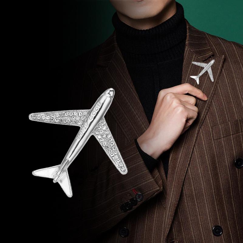 New Fashionable Airplane Brooch Is Versatile High-end and Sophisticated It Is A Men's Decorative Accessory A Suit Brooch and A Brooch for Trendy Men