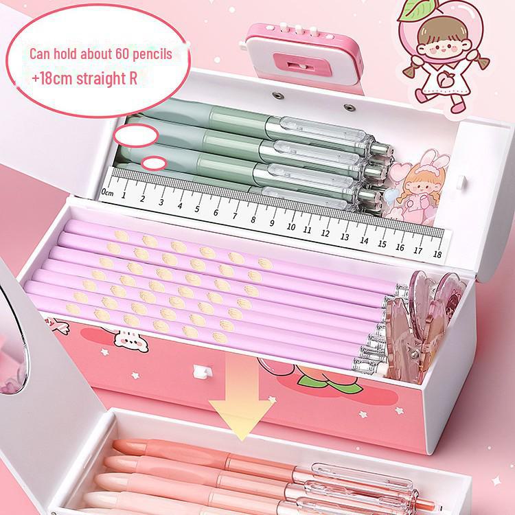 Умный двухслойный пенал для девочек с паролем — стильный и портативный для учеников начальной школы