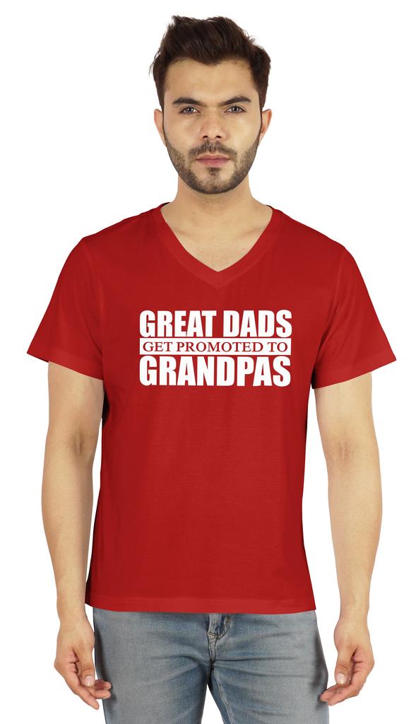 Inkmeso Мужская футболка для дедушки. Отличные папы получают повышение до дедушки. Футболка с надписью «Письмо» впервые