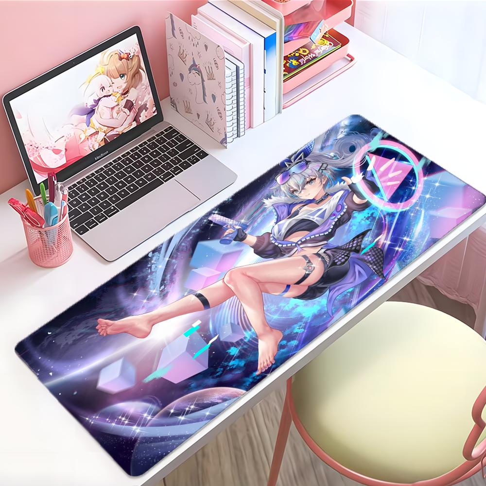 Милый Красивый Игра Honkai Star Rail Серебряный Волк Коврик для Мыши Большой Толстый Настольный Коврик Прошитые Края Игровой Коврик для Мыши Для ПК